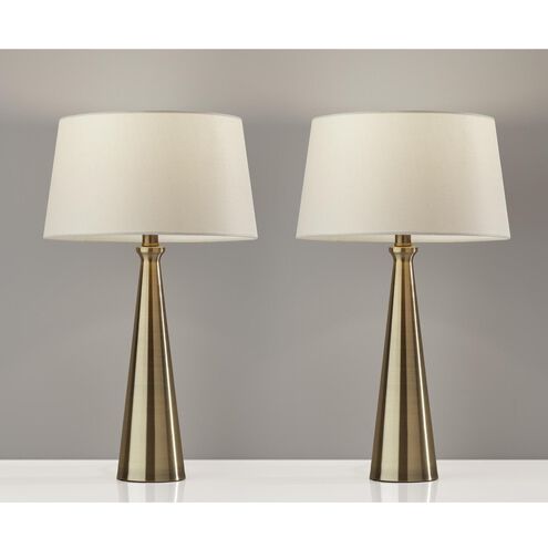 Lucy 22 inch 100.00 watt Antique Brass Table Lamps Portable Light, 2 Pack, Simplee Adesso
