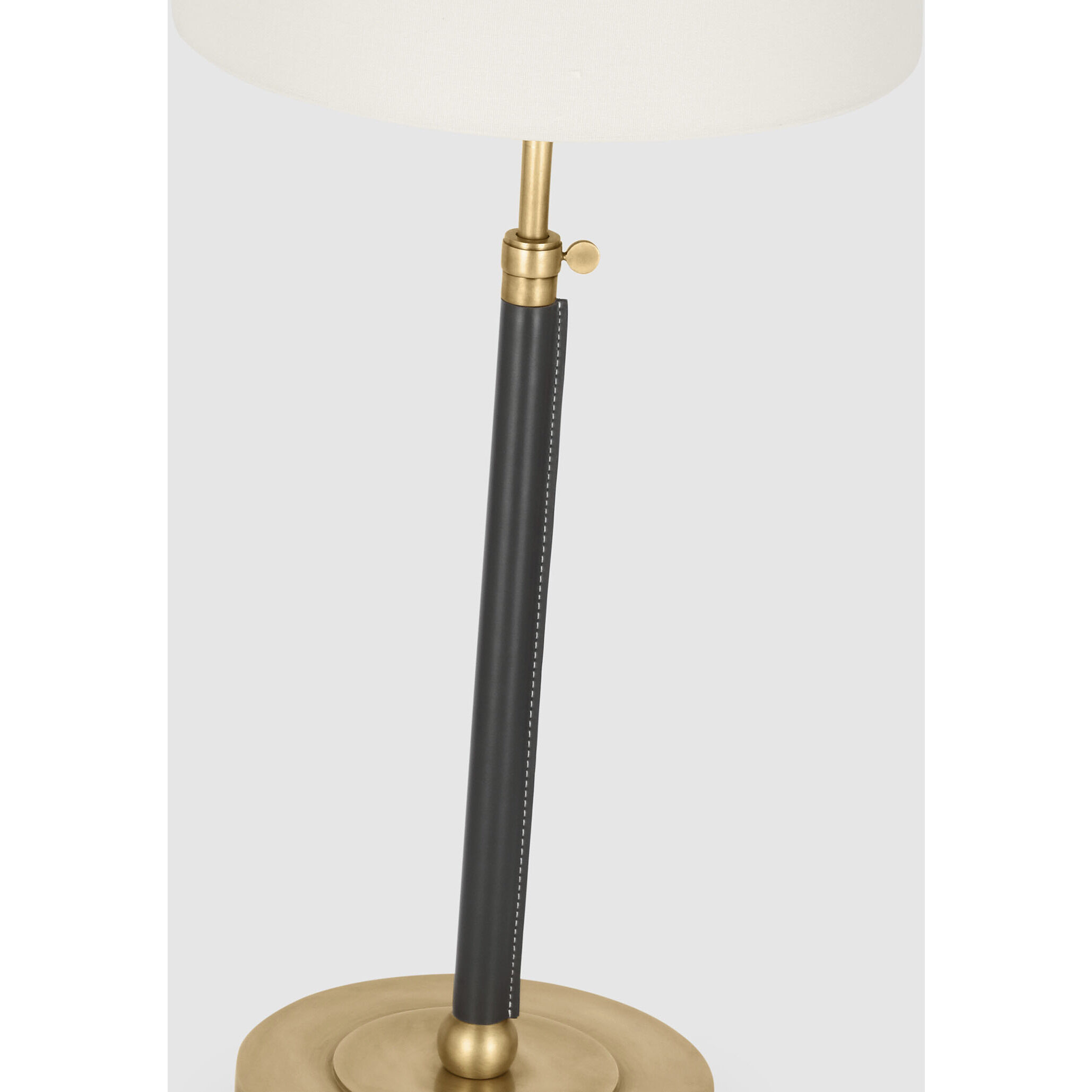 Thomas O'Brien Bryant2 27.5 inch 15.00 watt Hand-Rubbed Antique Brass and Chocolate Leather Wrapped Table Lamp Portable Light, Large