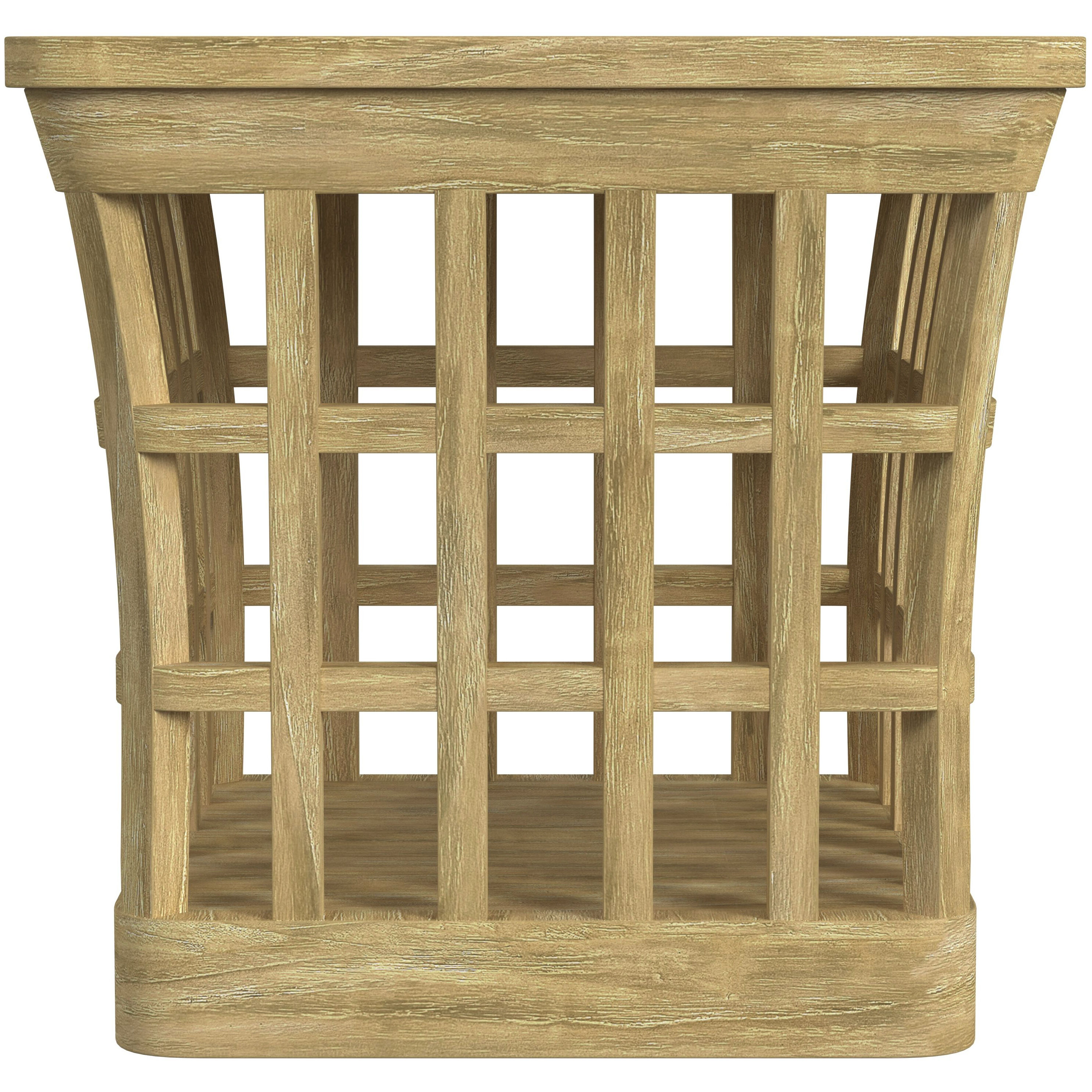 Monhegan Outdoor Teak and Marble End Table in Light Brown