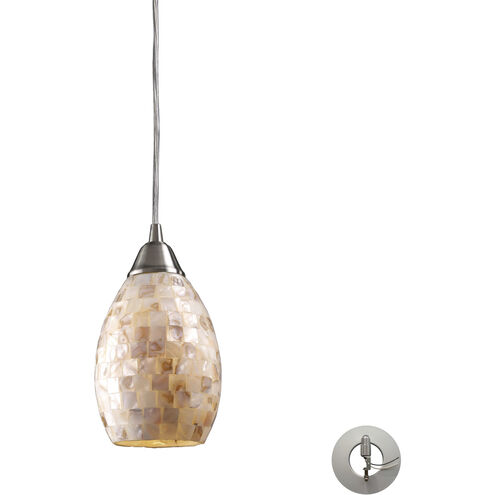 Capri 1 Light 5 inch Satin Nickel Mini Pendant Ceiling Light