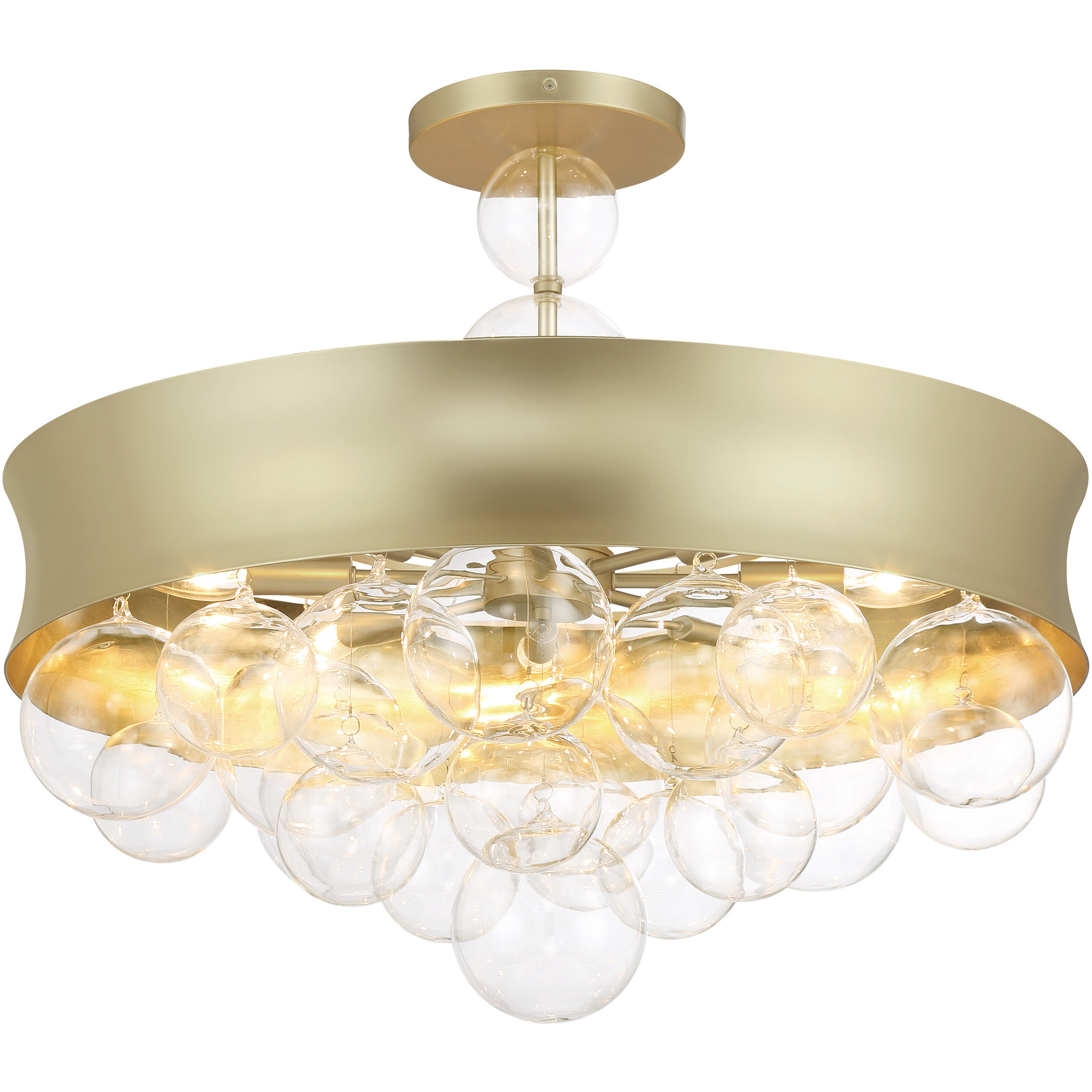 Verdi Square 8 Light 26 inch Soft Gold With Gold Leaf Convertible Pendant Ceiling Light
