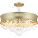 Verdi Square 8 Light 26 inch Soft Gold With Gold Leaf Convertible Pendant Ceiling Light