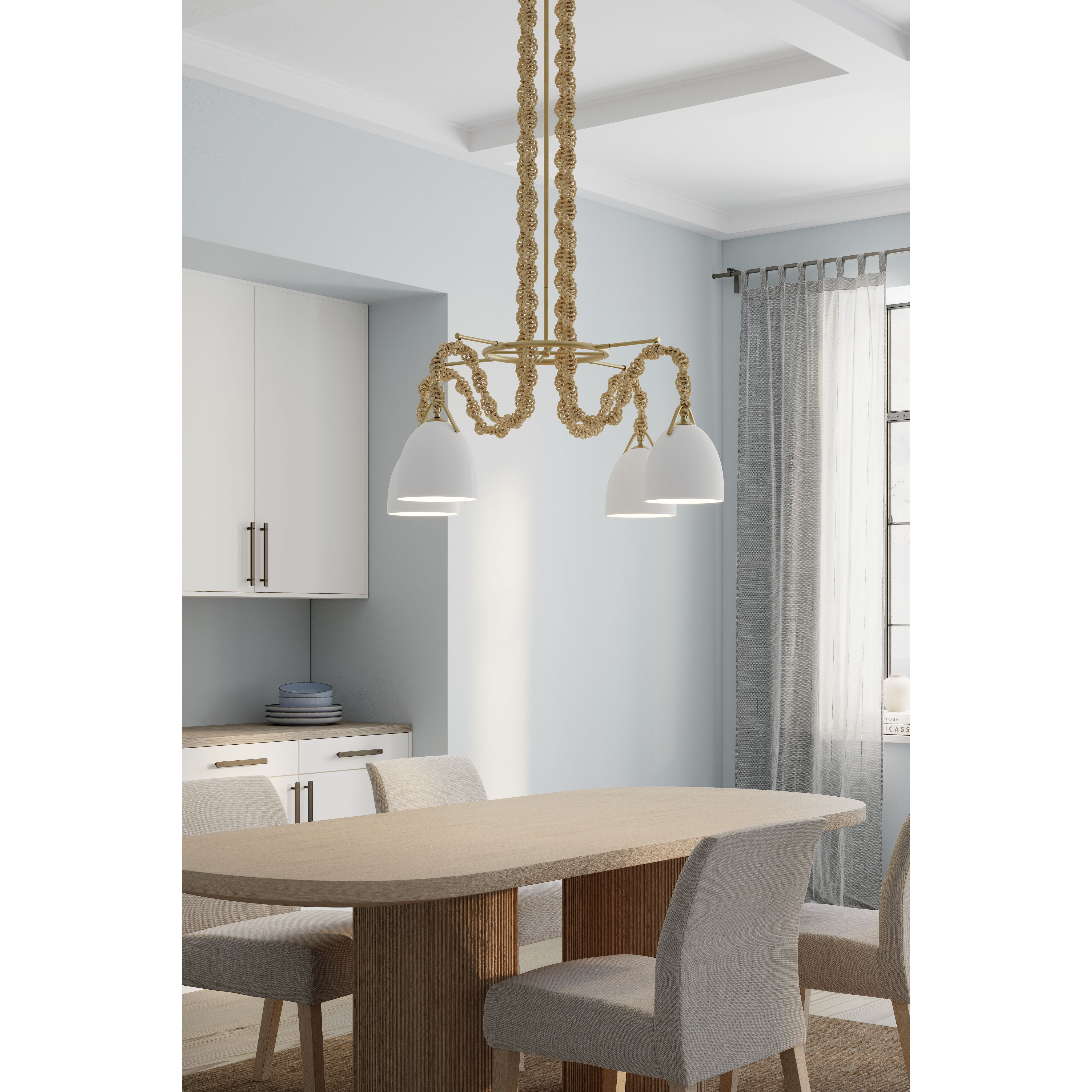 Cordon 4 Light 40 inch Legacy Brass Pendant Ceiling Light