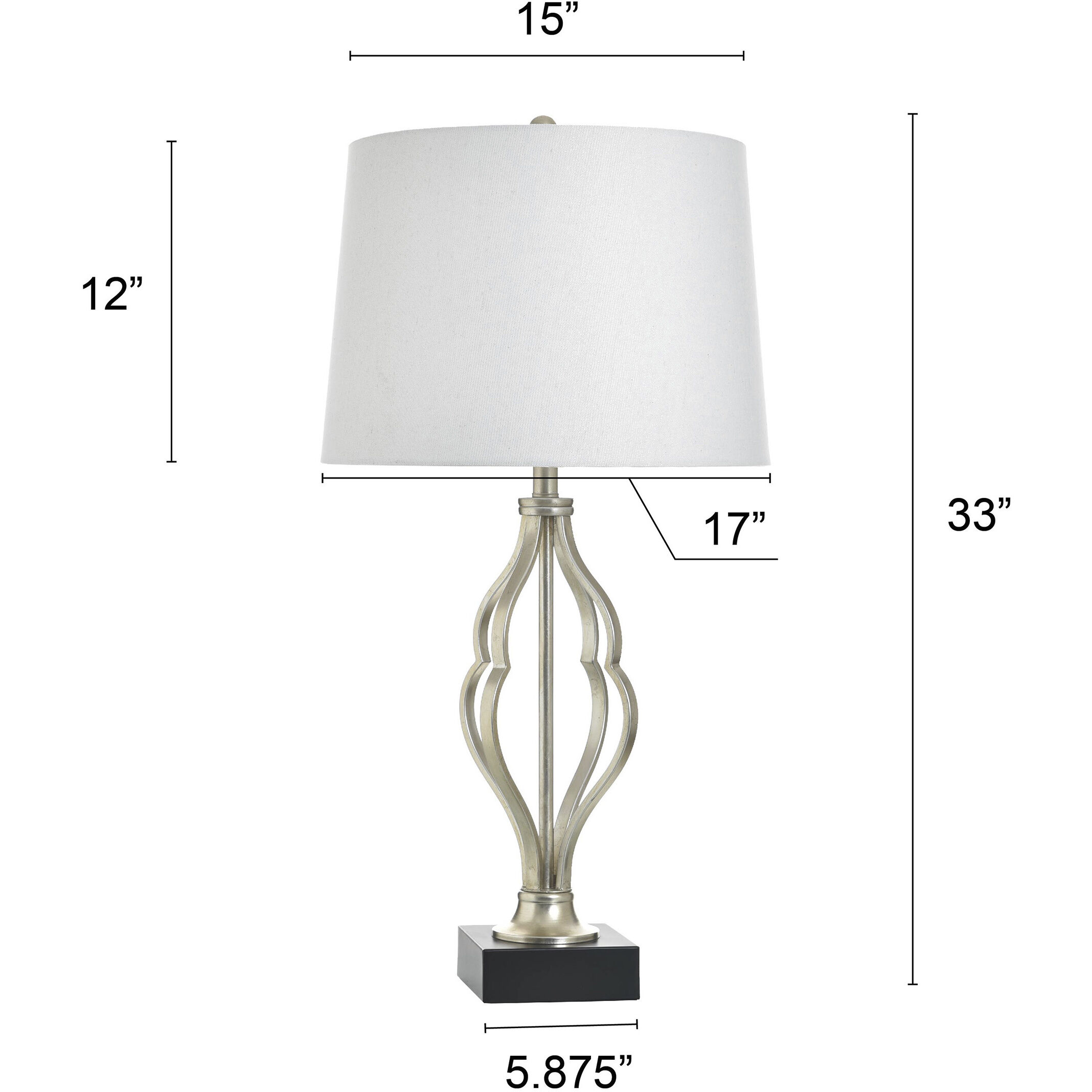 Castonia 33 inch 100 watt Castonia Silver and White Table Lamp Portable Light