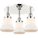 Bellmont 3 Light 17.75 inch Polished Nickel Flush Mount Ceiling Light in Matte White
