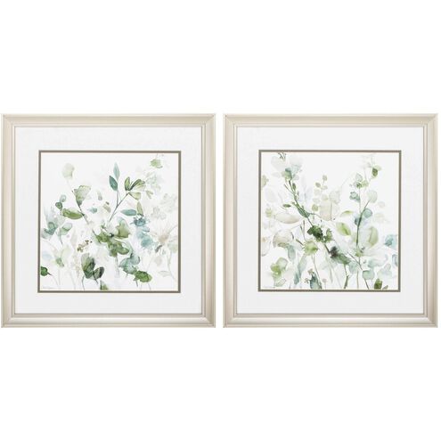 Florals Collection Green Framed Art