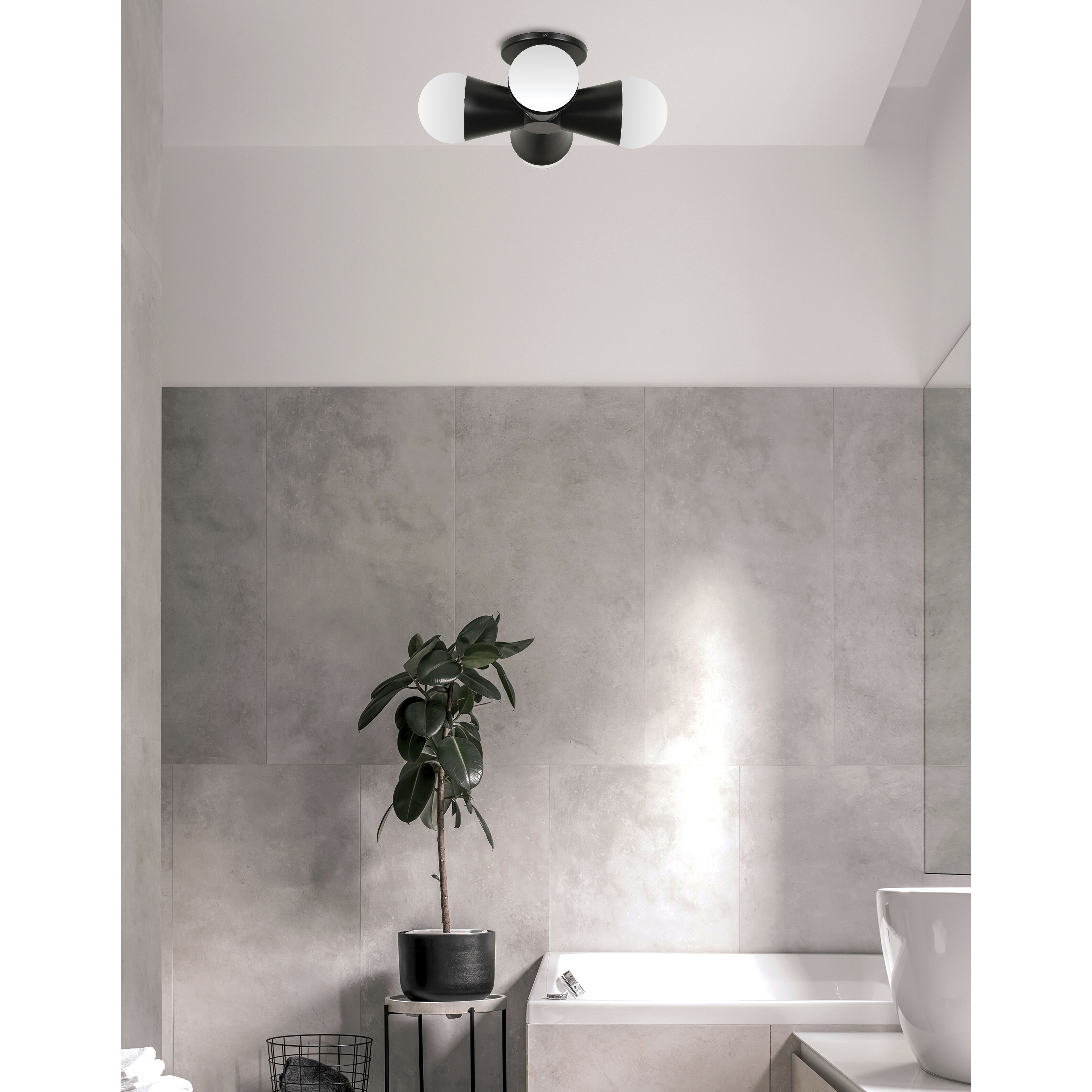 Fortuna 4 Light 8.25 inch Matte Black Flush Mount Ceiling Light