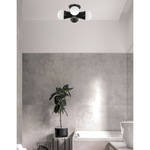 Fortuna 4 Light 8.25 inch Matte Black Flush Mount Ceiling Light