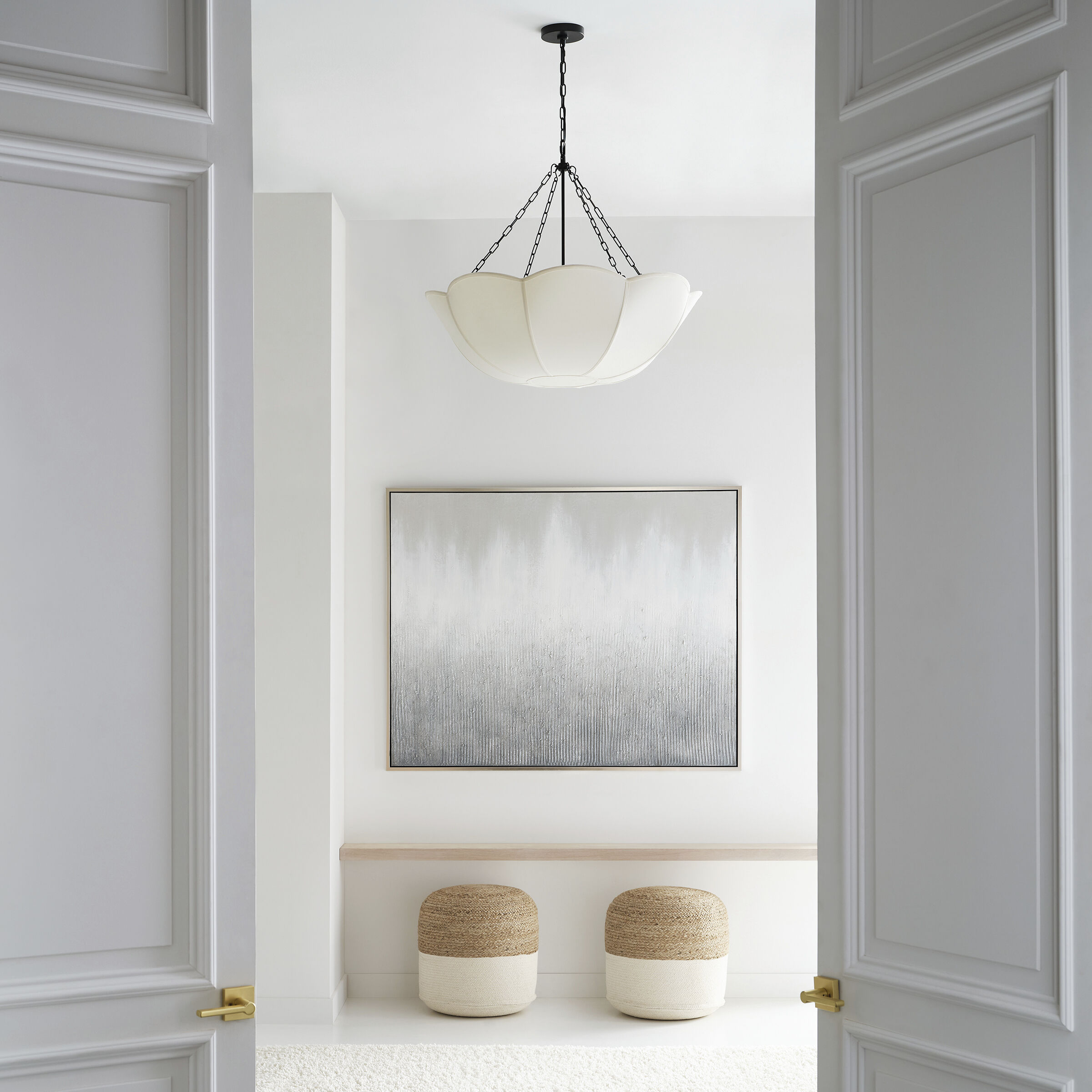 AH by Alexa Hampton Stassi 4 Light 32 inch Aged Iron Chandelier Ceiling Light