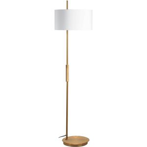 Fitzgerald 62 inch 100.00 watt Aged Brass with White Decorative Floor Lamp Portable Light
