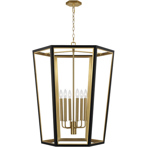 AH by Alexa Hampton Curt 6 Light 26.63 inch Midnight Black Lantern Chandelier Ceiling Light