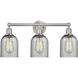 Edison Caledonia 3 Light 23 inch Brushed Satin Nickel Bath Vanity Light Wall Light in Charcoal Glass