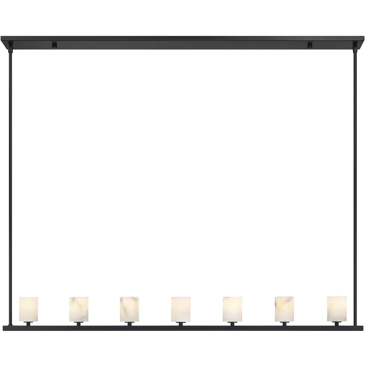 Aragon 7 Light 56 inch Matte Black Linear Chandelier Ceiling Light