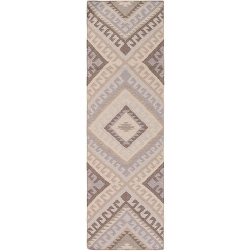 Wanderer 96 X 30 inch Gray and Neutral Runner, Wool