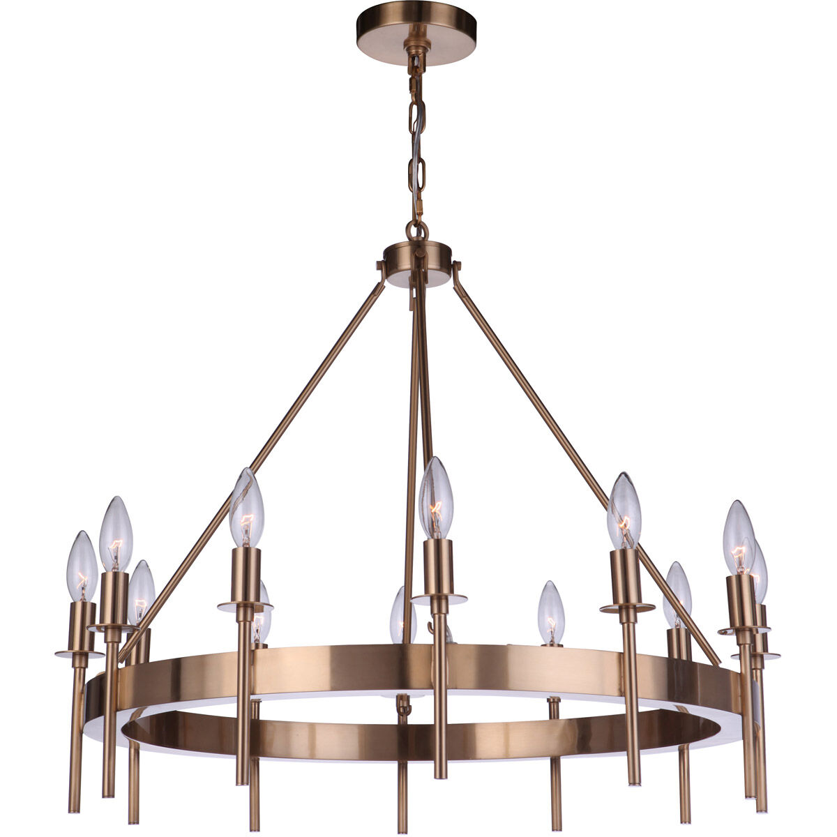 Larrson 12 Light 29 inch Satin Brass Chandelier Ceiling Light
