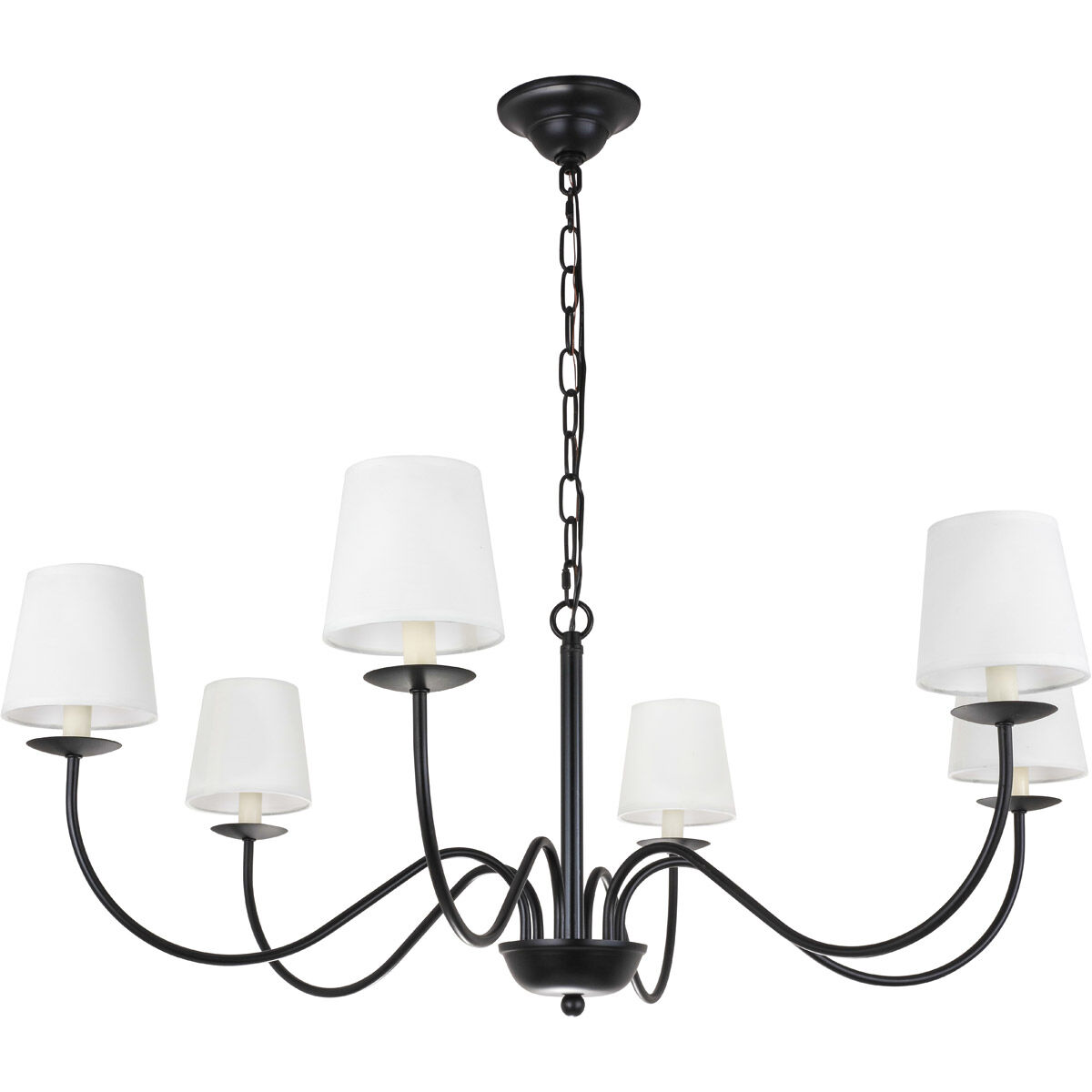 Eclipse 6 Light 37 inch Black Chandelier Ceiling Light