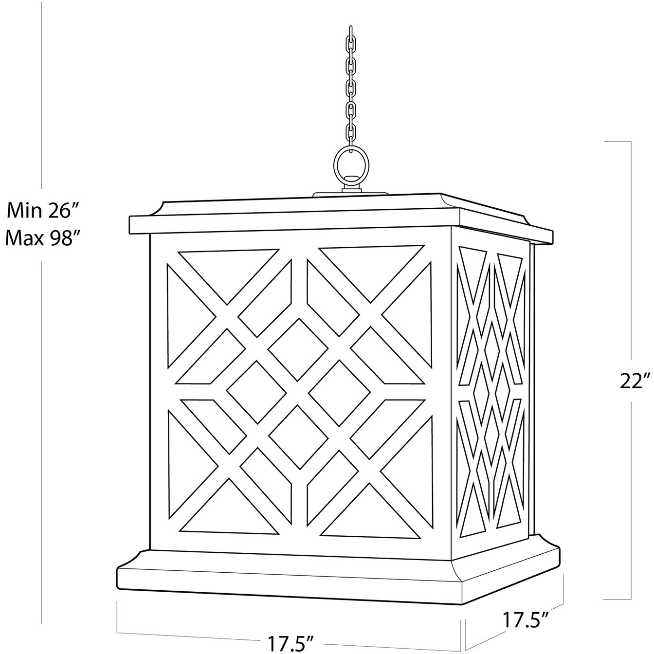 Chatham 4 Light 17.5 inch White Ceiling Lantern Ceiling Light
