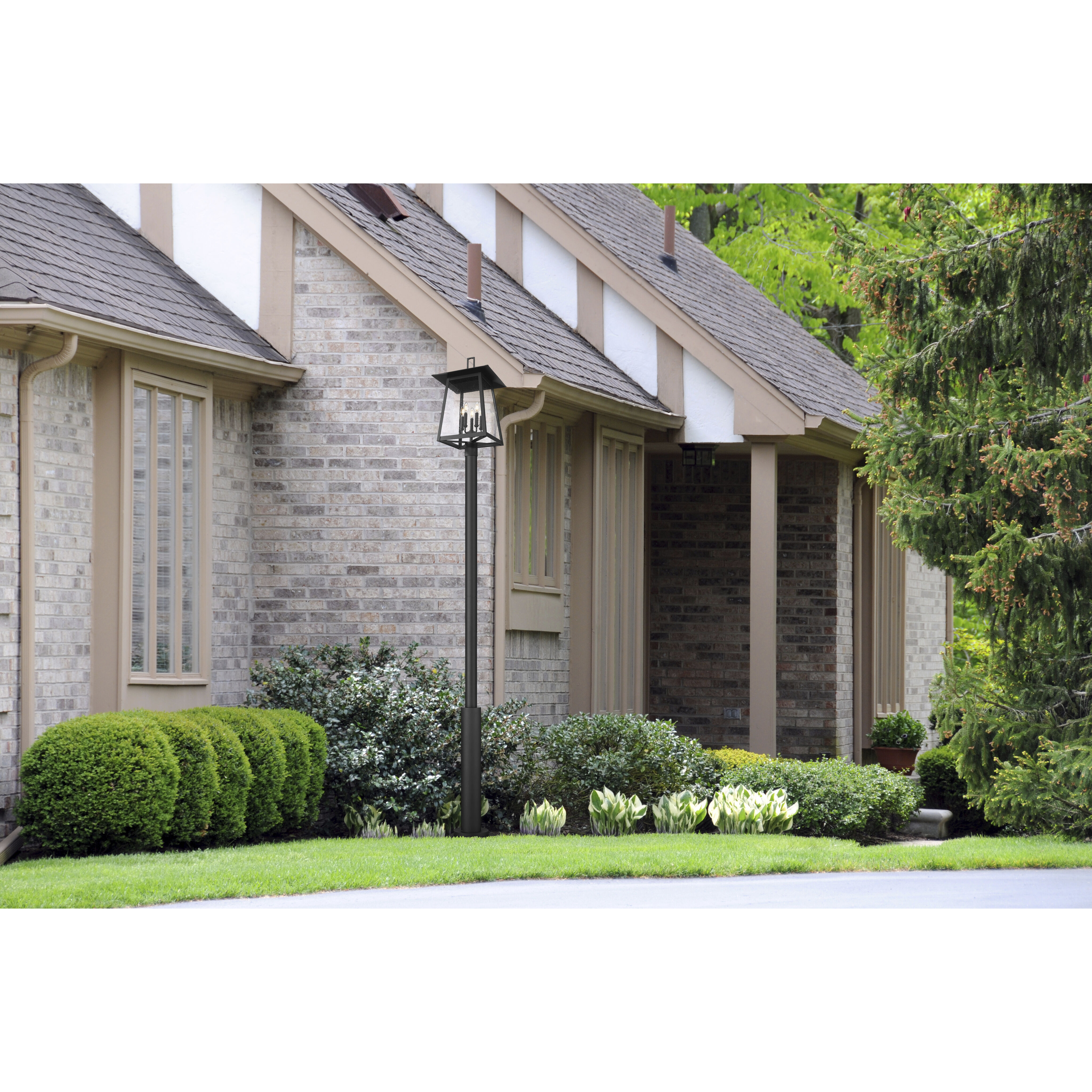 Rainer 5 Light 122 inch Black Outdoor Post Mounted Fixture in G9