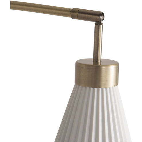 Concord 85 inch 60.00 watt Walnut and Weathered Brass with Black Arc Floor Lamp Portable Light