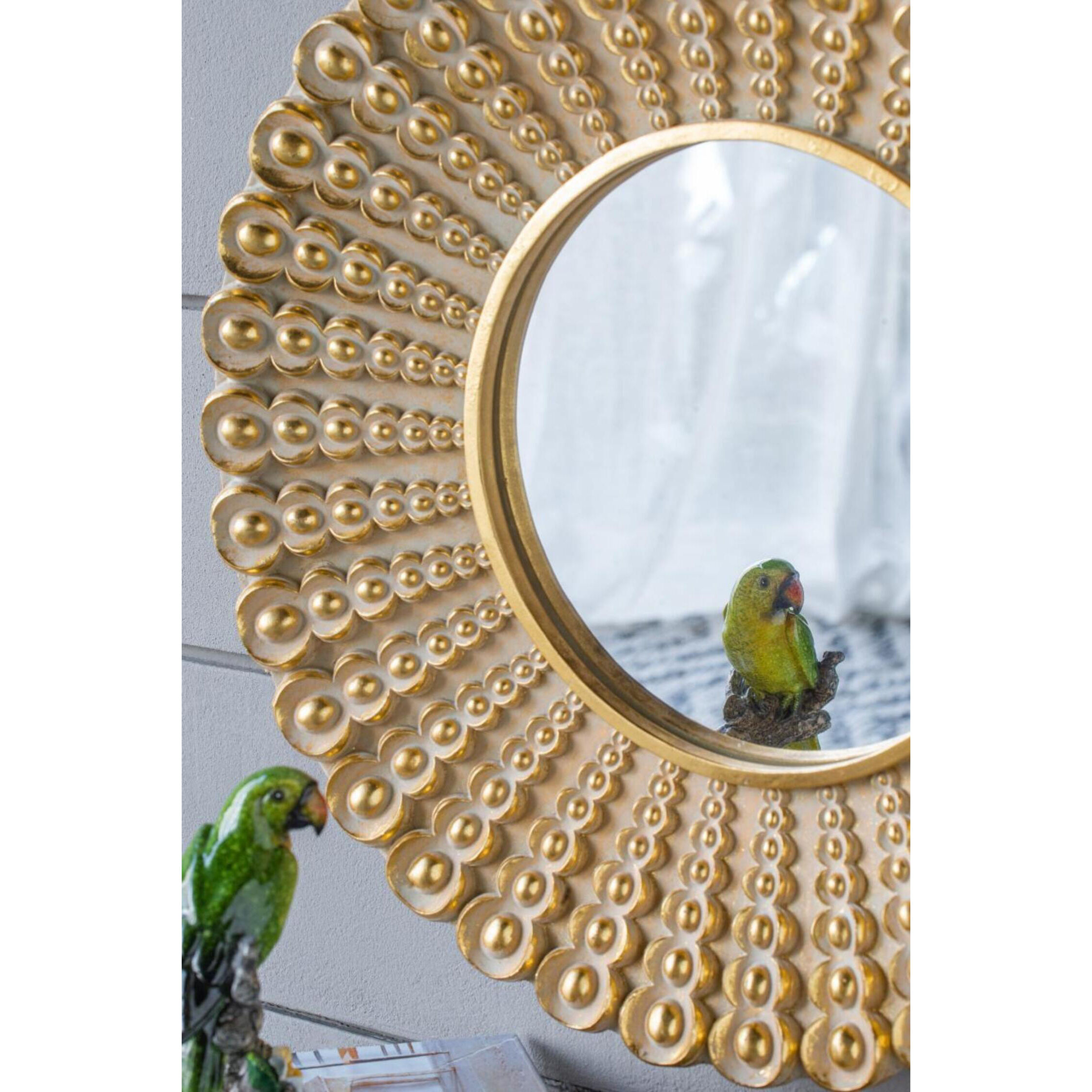 Aubrey 14 X 14 inch Distressed Gold Wall Mirror