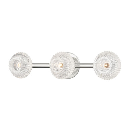 Barclay 3 Light 25 inch Polished Nickel Bath Bracket Wall Light