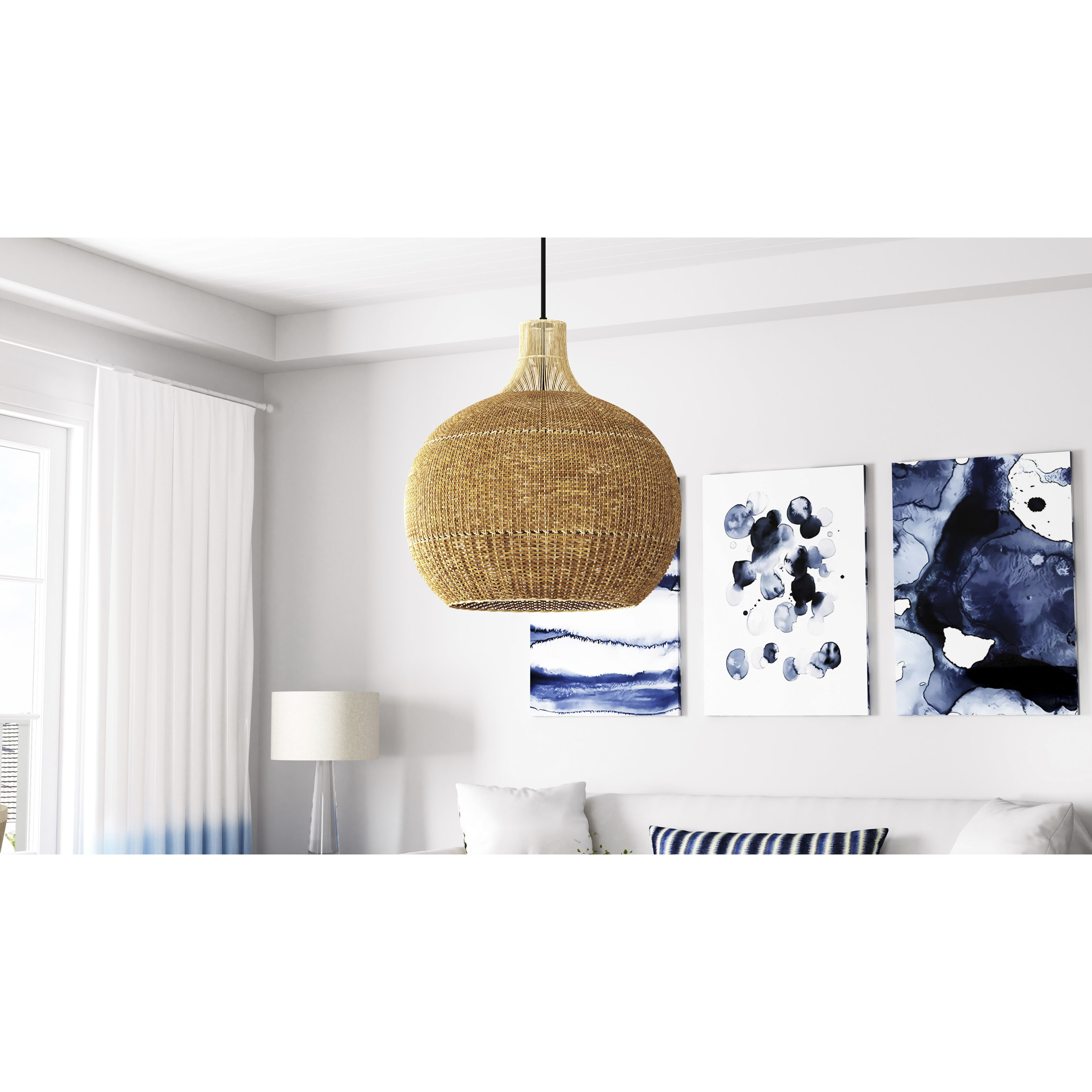Sycamore 4 Light 28 inch Matte Black Pendant Ceiling Light, Large