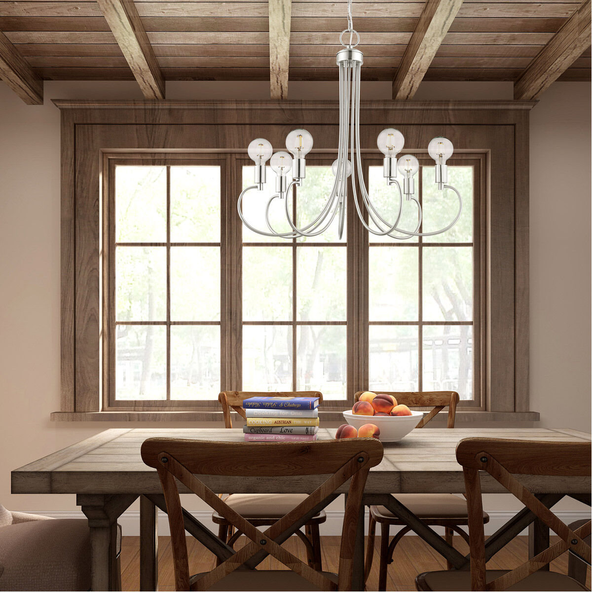 Bari 7 Light 30 inch Brushed Nickel Chandelier Ceiling Light