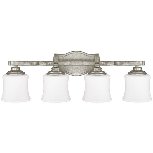 Luke 4 Light 27 inch Antique Silver Vanity Light Wall Light
