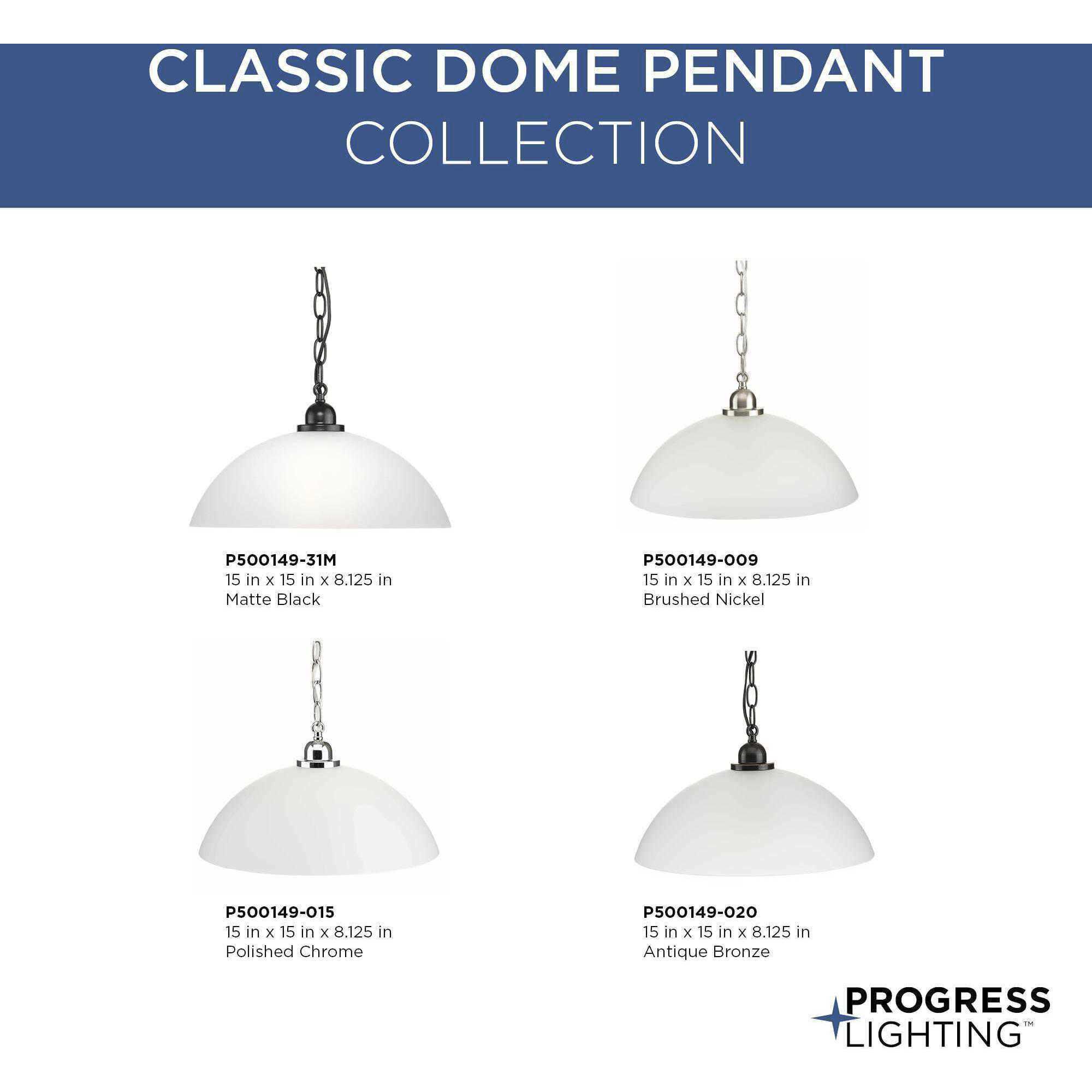 Classic Dome 1 Light 15 inch Antique Bronze Pendant Ceiling Light