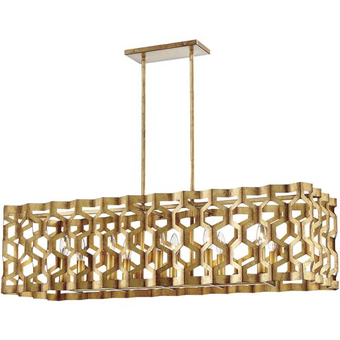 Coronade 10 Light 40 inch Pandora Gold Leaf Island Light Ceiling Light