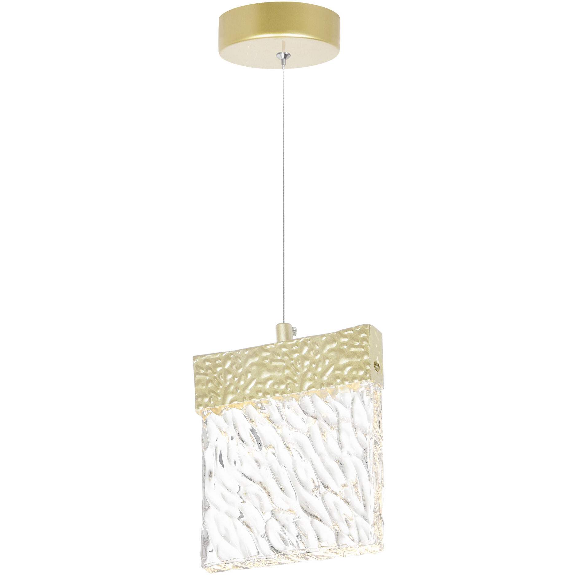 Carolina LED 1 inch Gold Leaf Down Mini Pendant Ceiling Light