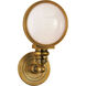 Chapman & Myers Boston 1 Light 6 inch Hand-Rubbed Antique Brass Head Light Bath Sconce Wall Light
