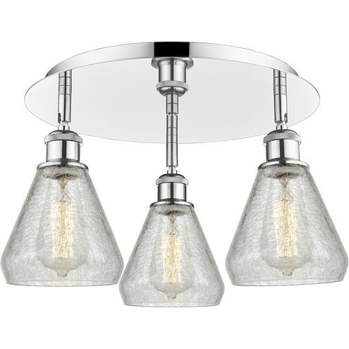 Conesus 3 Light 17.75 inch Polished Chrome Flush Mount Ceiling Light