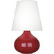 Small June 23.5 inch 150.00 watt Ruby Red Accent Lamp Portable Light in Oyster Linen
