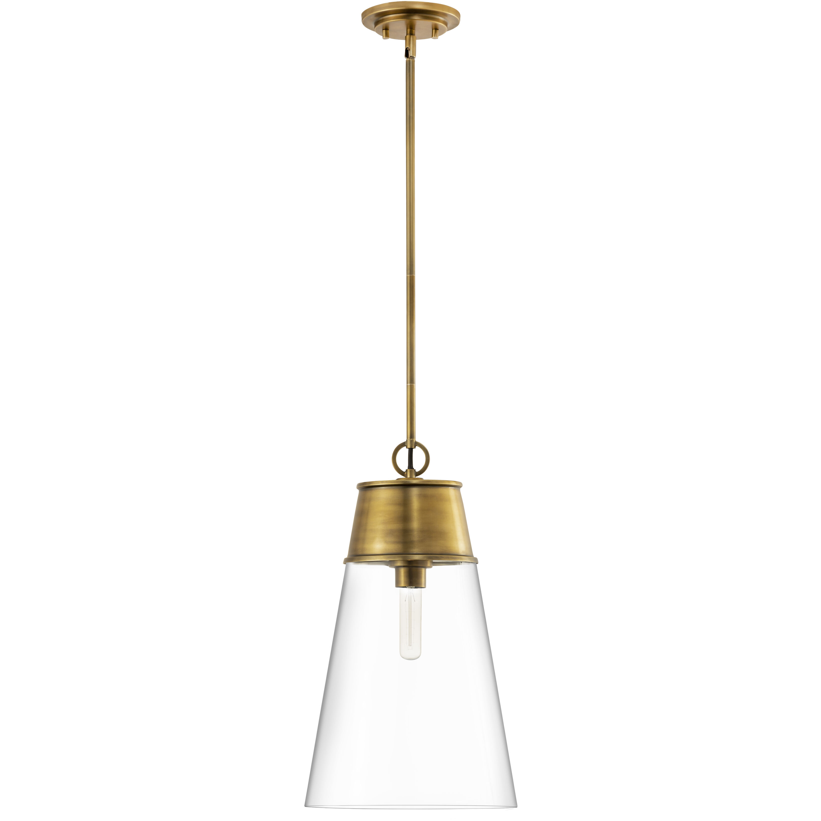 Wentworth 1 Light 11.5 inch Rubbed Brass Pendant Ceiling Light