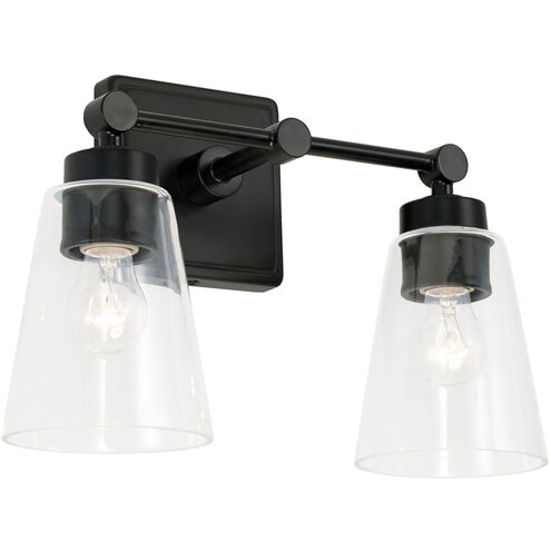 Rory 2 Light 14 inch Matte Black Vanity Light Wall Light