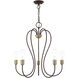 Lucerne 5 Light 24 inch Bronze with Antique Brass Accents Chandelier Ceiling Light