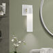 Aero ADA Wall Sconce Wall Light in Textured White with Antique Brass Accent