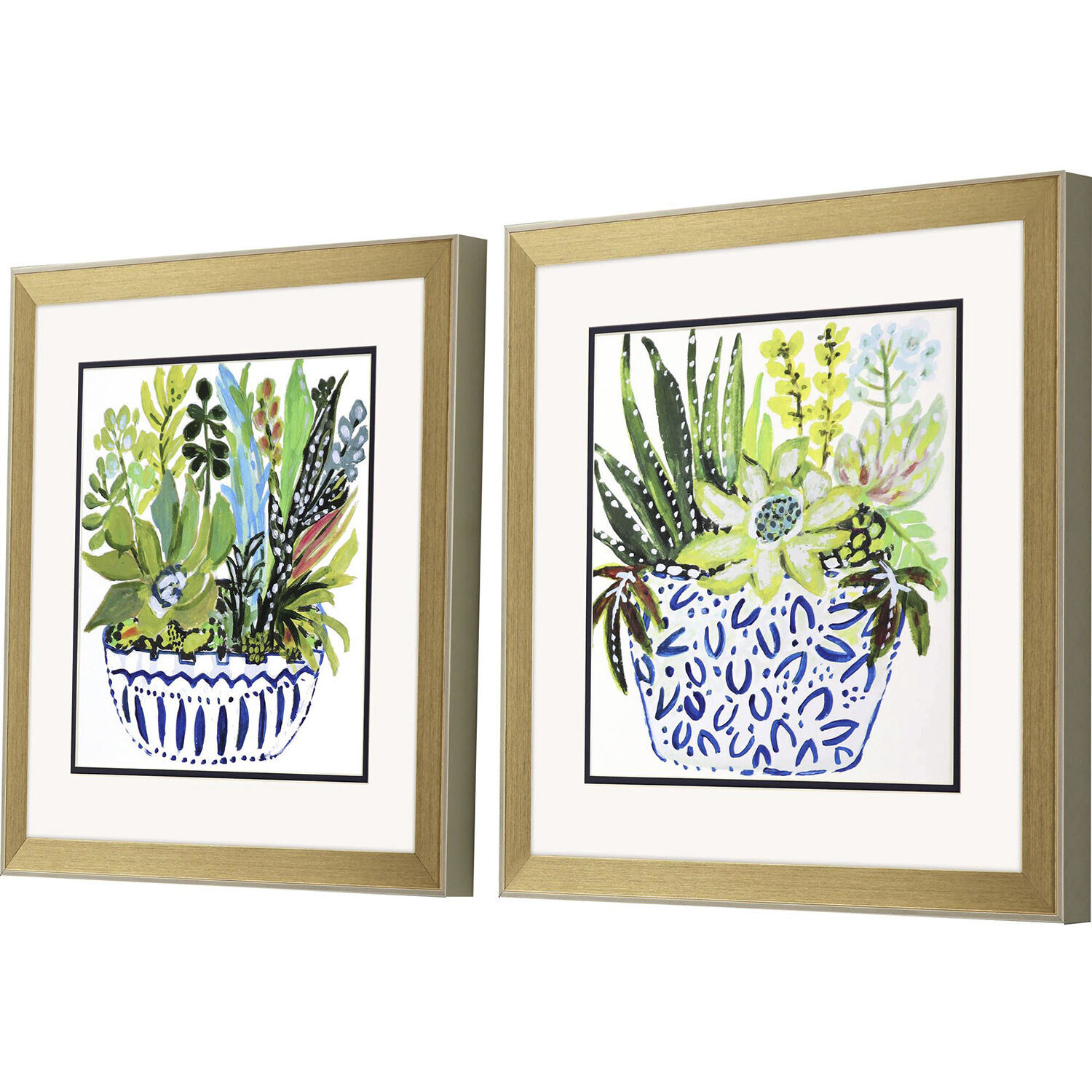 Succulent Garden Blue and Green Framed Art, Propac