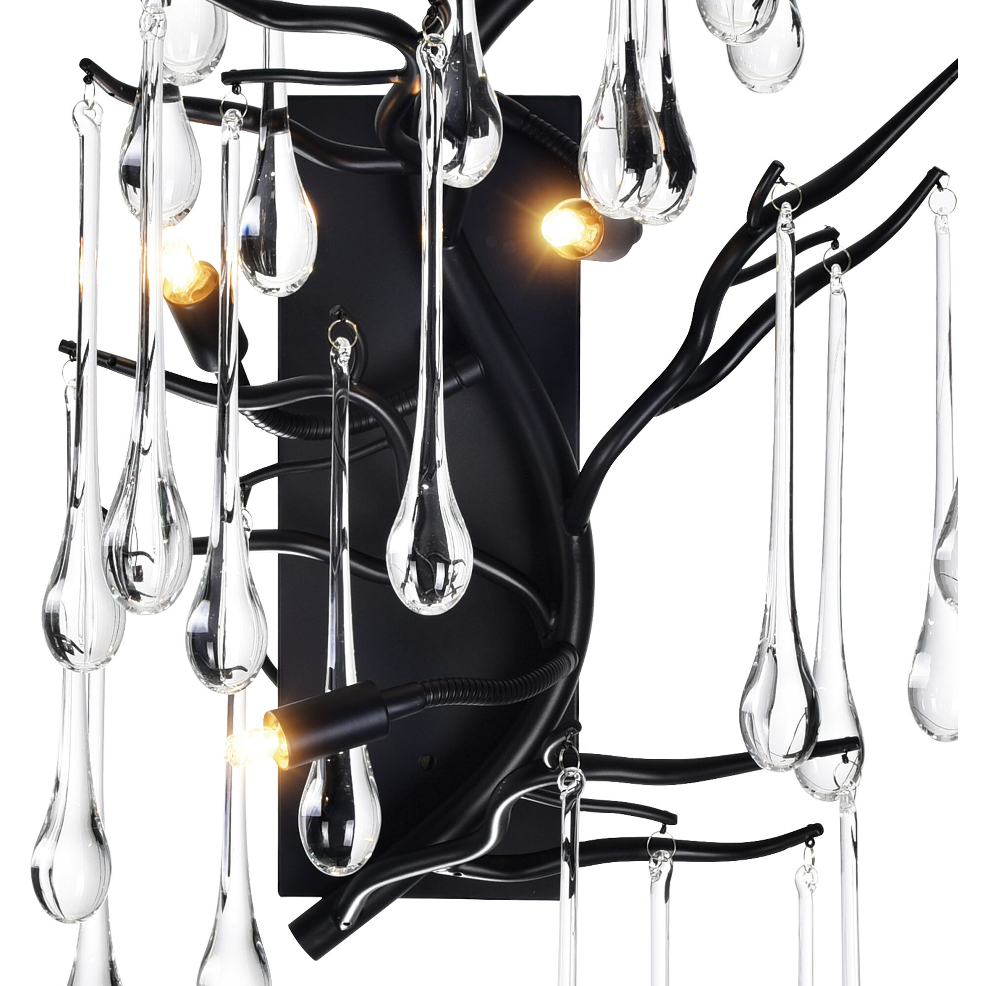 Anita 3 Light 11 inch Black Wall Light