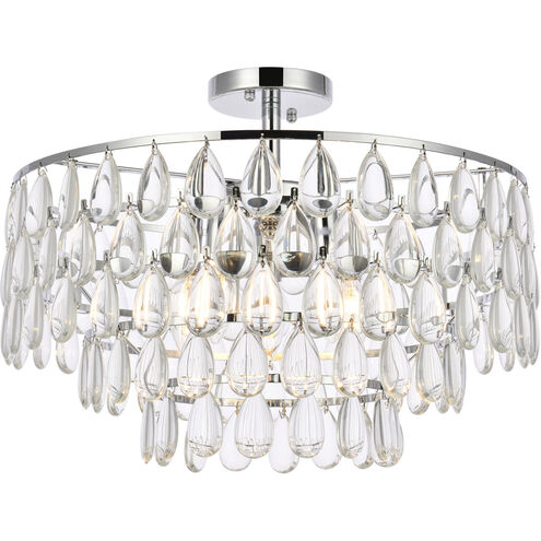 Mila 5 Light 20 inch Chrome Flush Mount Ceiling Light