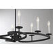 Monteray 8 Light 38 inch Black with Satin Nickel Linear Chandelier Ceiling Light