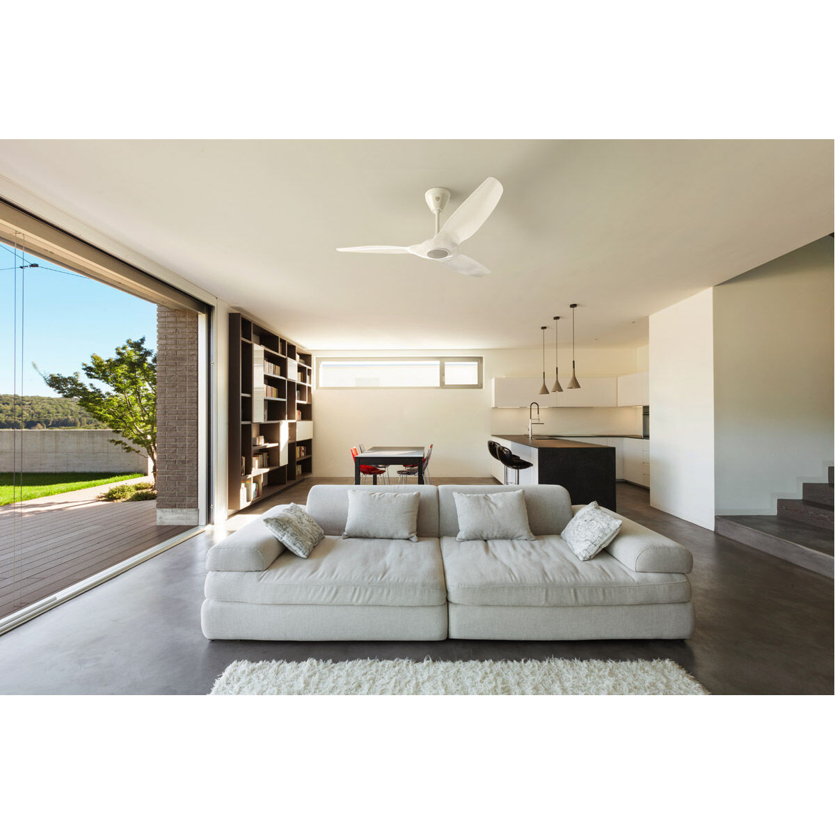 Haiku L 52 inch White with Glossy White Blades Indoor Ceiling Fan, Universal Mount