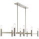 Copenhagen 8 Light 40 inch Brushed Nickel Linear Chandelier Ceiling Light