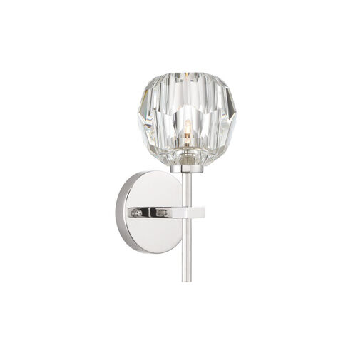 Parisian 1 Light 9 inch Polished Nickel with Crystal Wall Sconce Wall Light