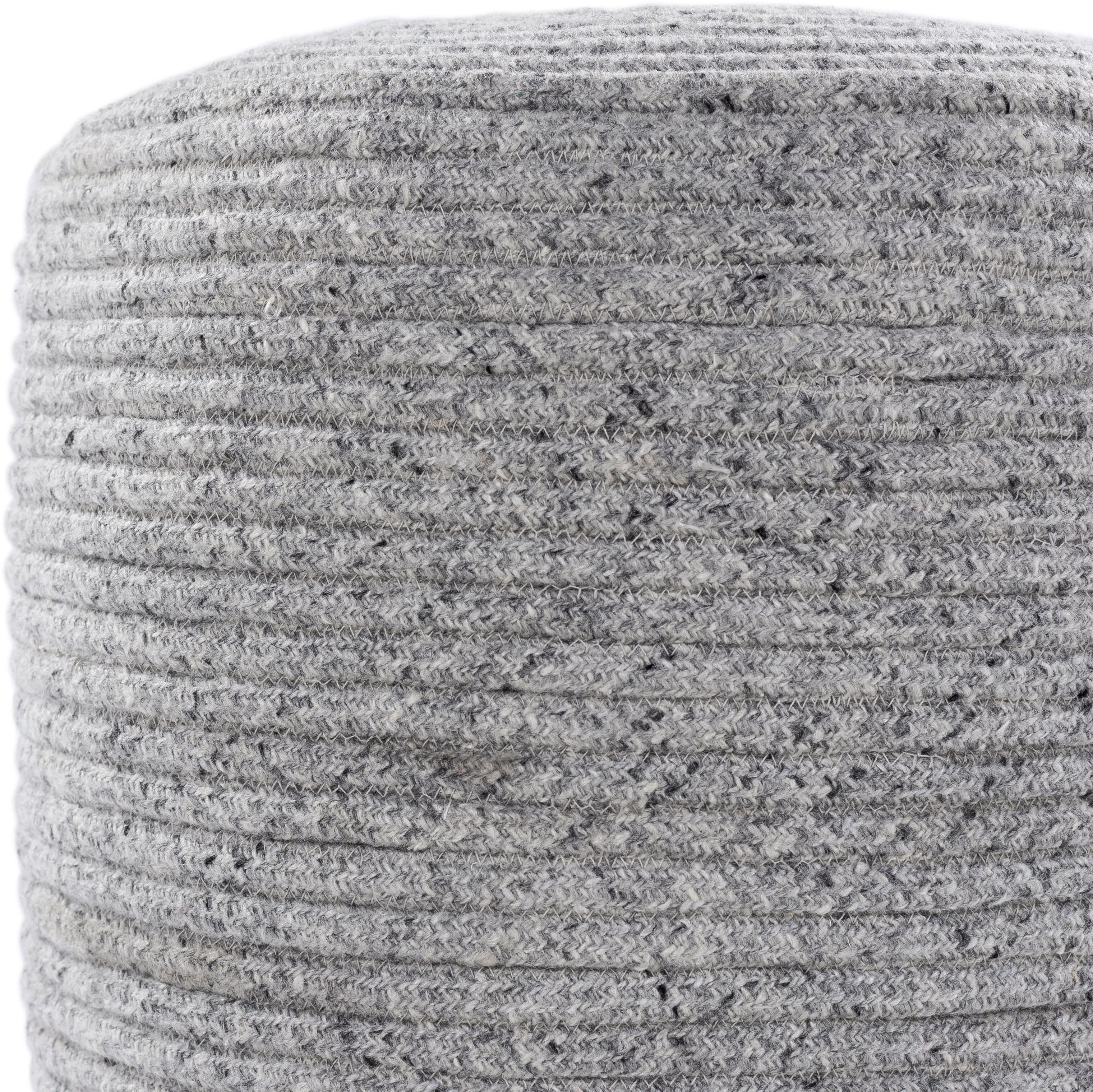 Poppy 16 inch Gray Outdoor Pouf, Cylinder