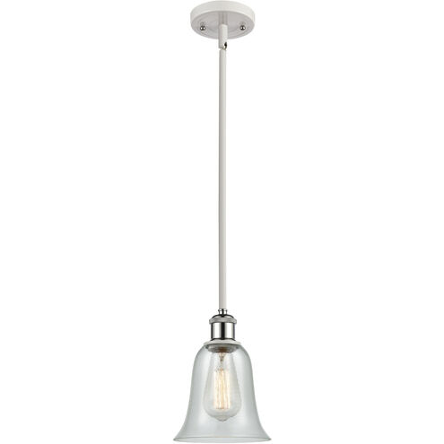 Ballston Hanover 1 Light 6.25 inch White and Polished Chrome Pendant Ceiling Light in Fishnet Glass, Ballston