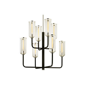 Ercolano 8 Light 37 inch Carbide Black and Polished Nickel Chandelier Ceiling Light