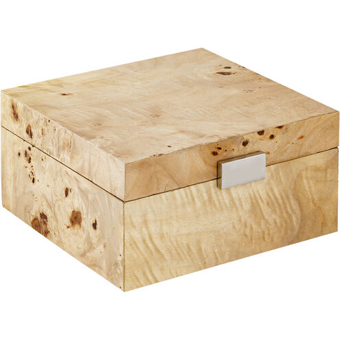 Caleb 7 X 7 inch Bleached Burl and Nickel Box, Square