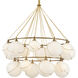 Lisa McDennon Skye 18 Light 53.25 inch Heritage Brass Chandelier Ceiling Light in Heritage Brass / Cased Opal, Multi Tier